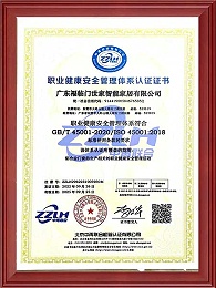 职业健康安全管理体系认证证书（中文版）